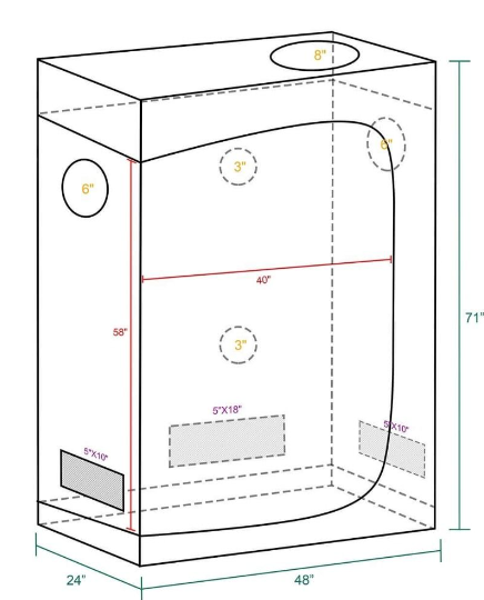 Mars Grow Tent 2ft x 4ft x 6ft